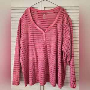 Pink Striped Women's Top